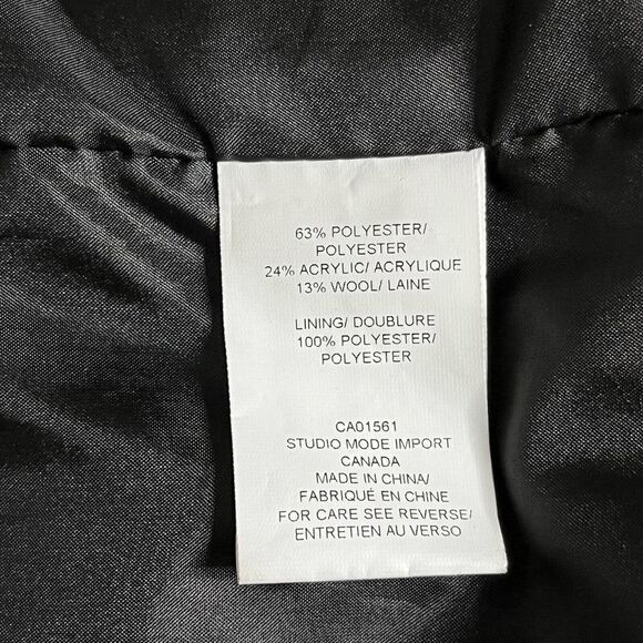 Robert Kitchen Canada Wool Blend Boucle Blazer M Double Breasted Coat Peony Blac - Picture 8 of 9